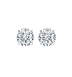 14K White Gold Diamond Stud Earrings, 1.0 Carat TW